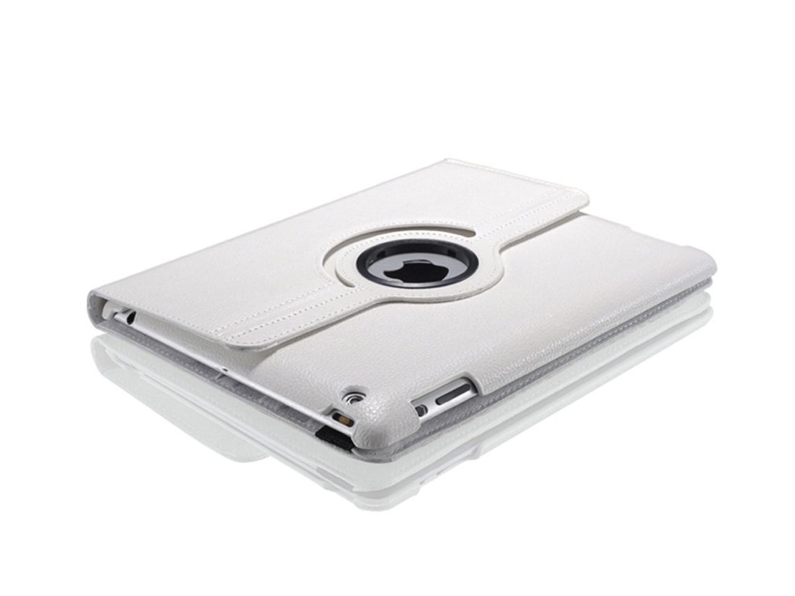 Capa Protetora Para Ipad Air 6, Capa De Couro Giratória Para Ipad 9,7 Polegadas Pro11, Padrão Litchi 10.2, Branco E Branco Aquaforge