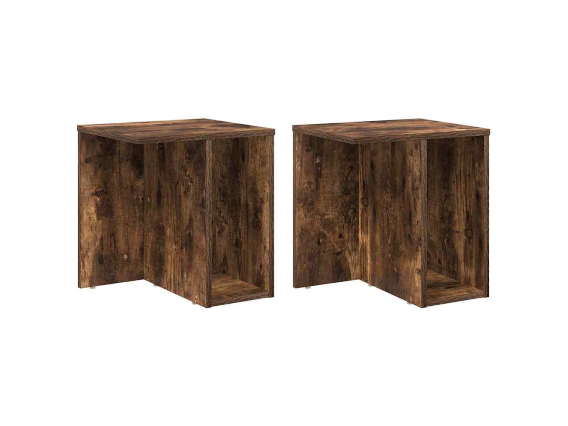 Mesa de Apoio 2 Pcs Carvalho Defumado 37 X 32 X 40 Cm MAISON EXCLUSIVE