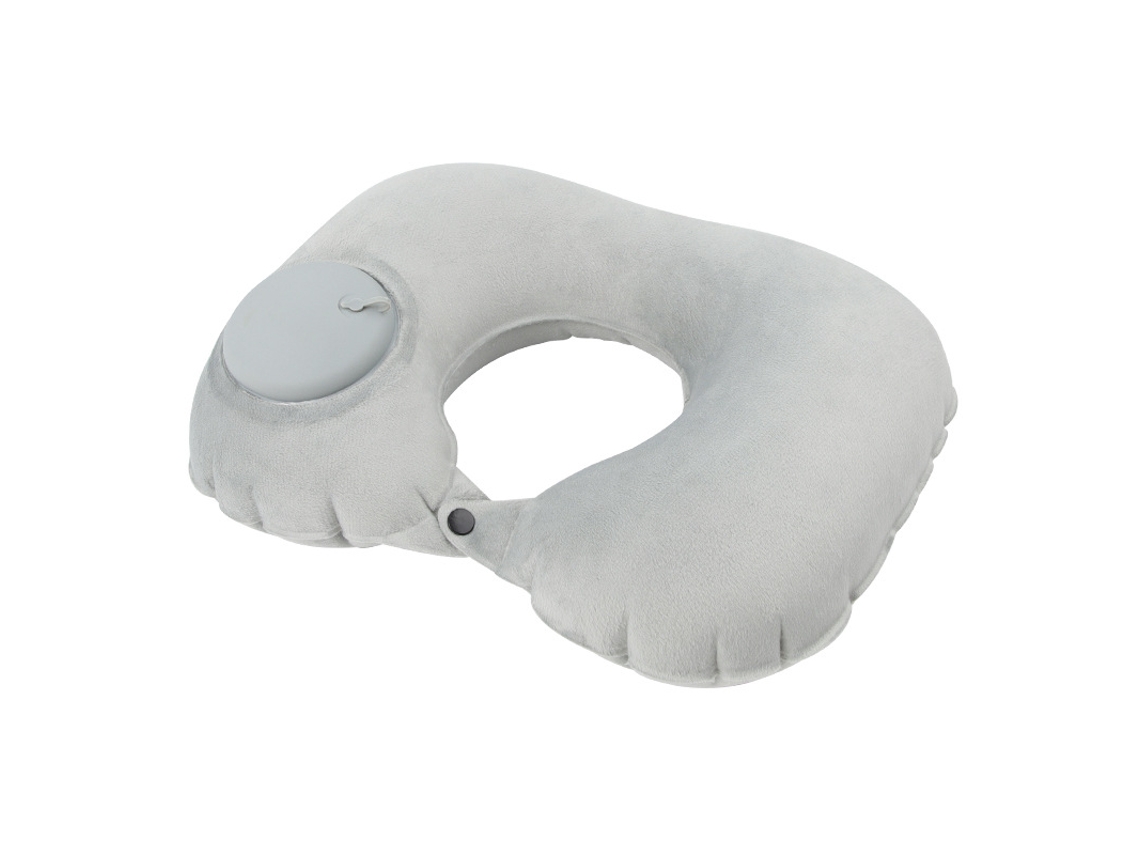 Travesseiro De Pescoço Portátil Inflável Automático, Travesseiro De Avião, Travesseiro Inflável Para Viagem Ao Ar Livre, Cinza Claro Slowmoose