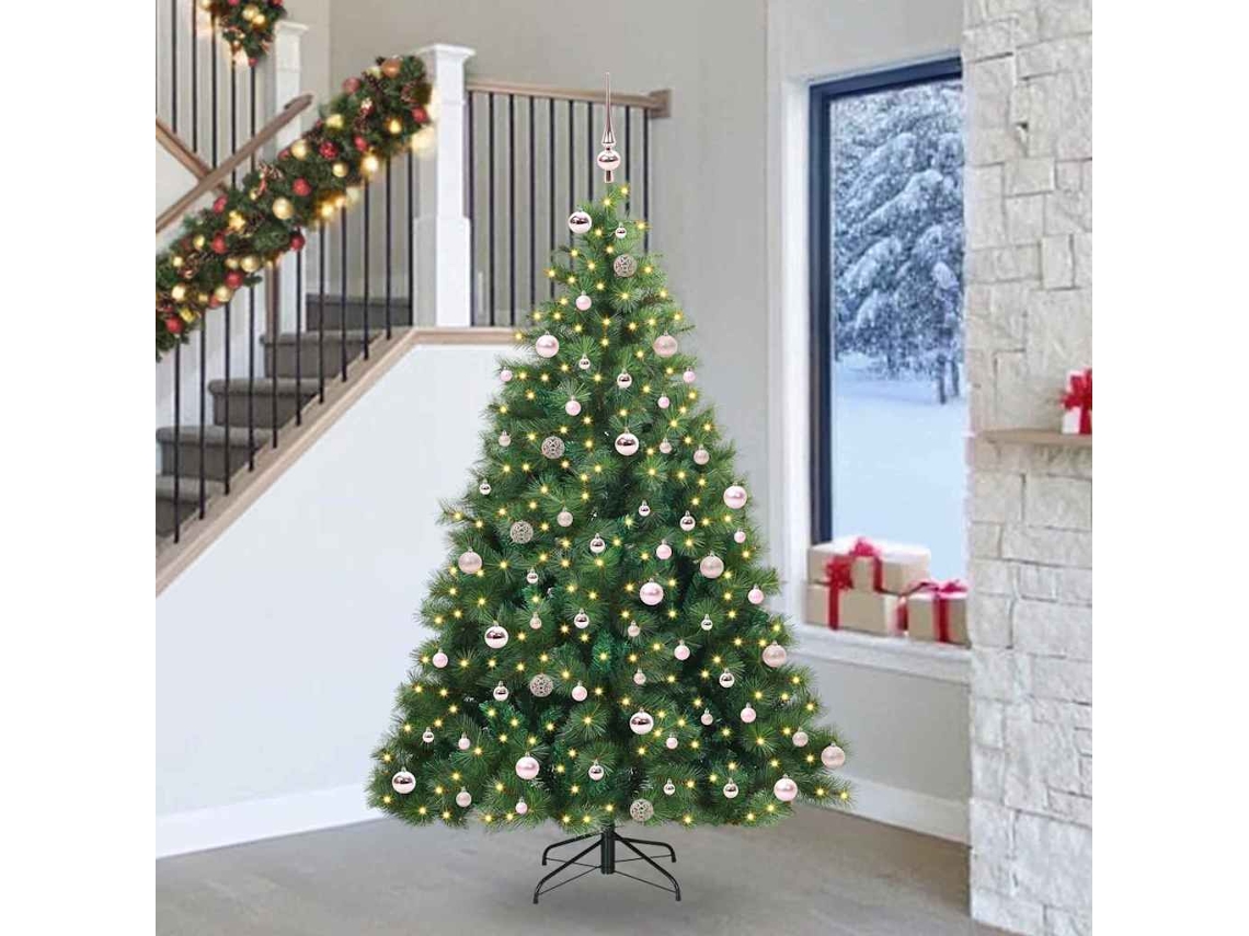 Vidaxl Árvore De Natal Artificial Com 300 Leds Verde 240 Cm Pe E Pvc