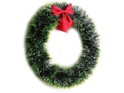 Decoração Natal E Ano Novo Com Laco Vermelho, Coroa Diy E Guirlanda Durável Para Janelas, Portas E Paredes