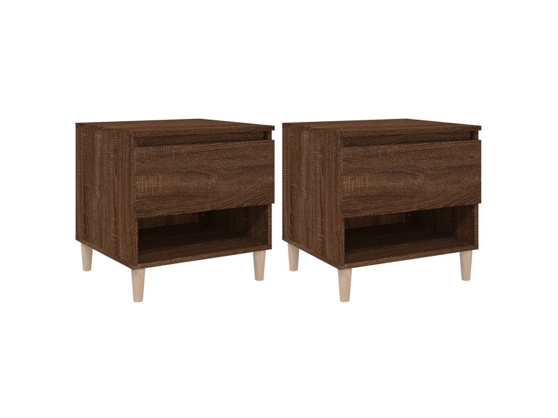 Bedside Table, Bedside Tables Vidaxl Marrom Madeira Processada (n/a)