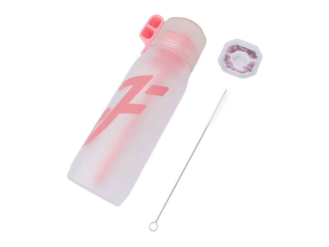 Botella Air Water Up Con Cápsulas de Sabor, Caña, Flujo Rápido, Anti fugas 650ml Rosa para Deportes Al Aire Libre