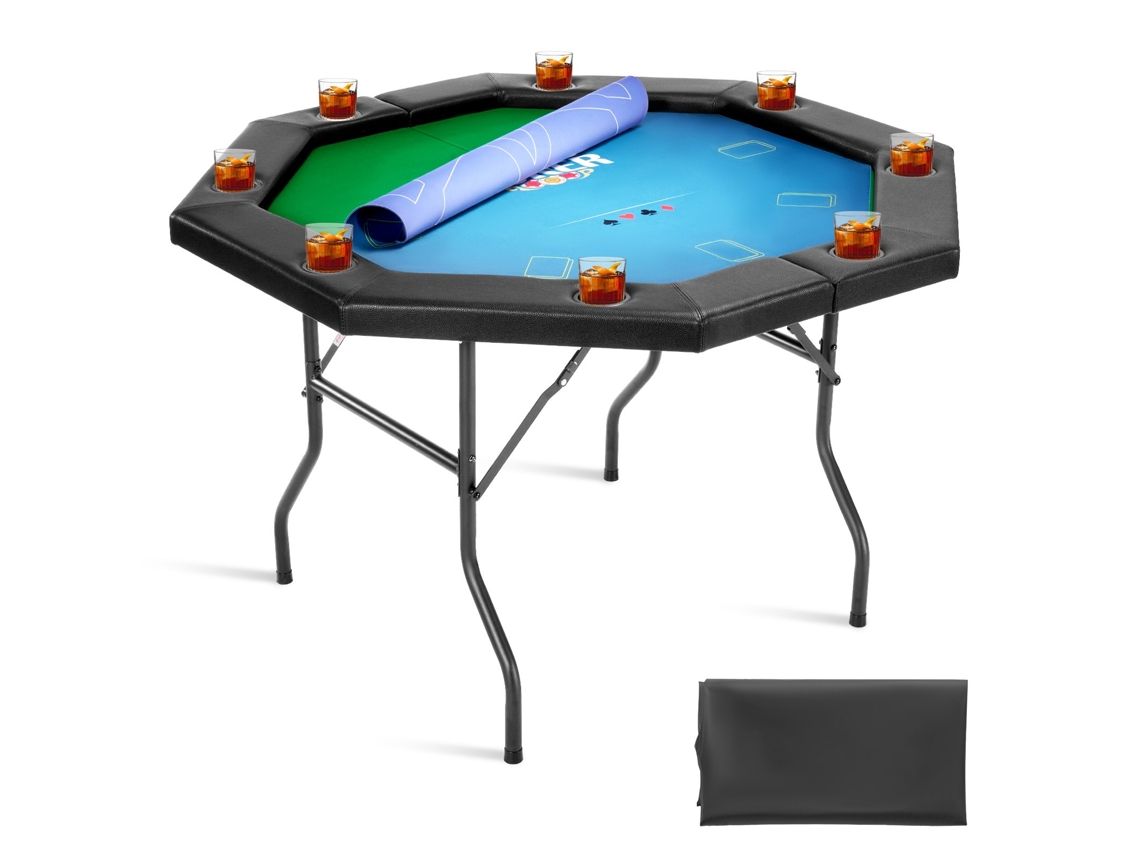 Mesa de pôquer Texas Hold'em dobrável Vevor para 8 jogadores (verde)