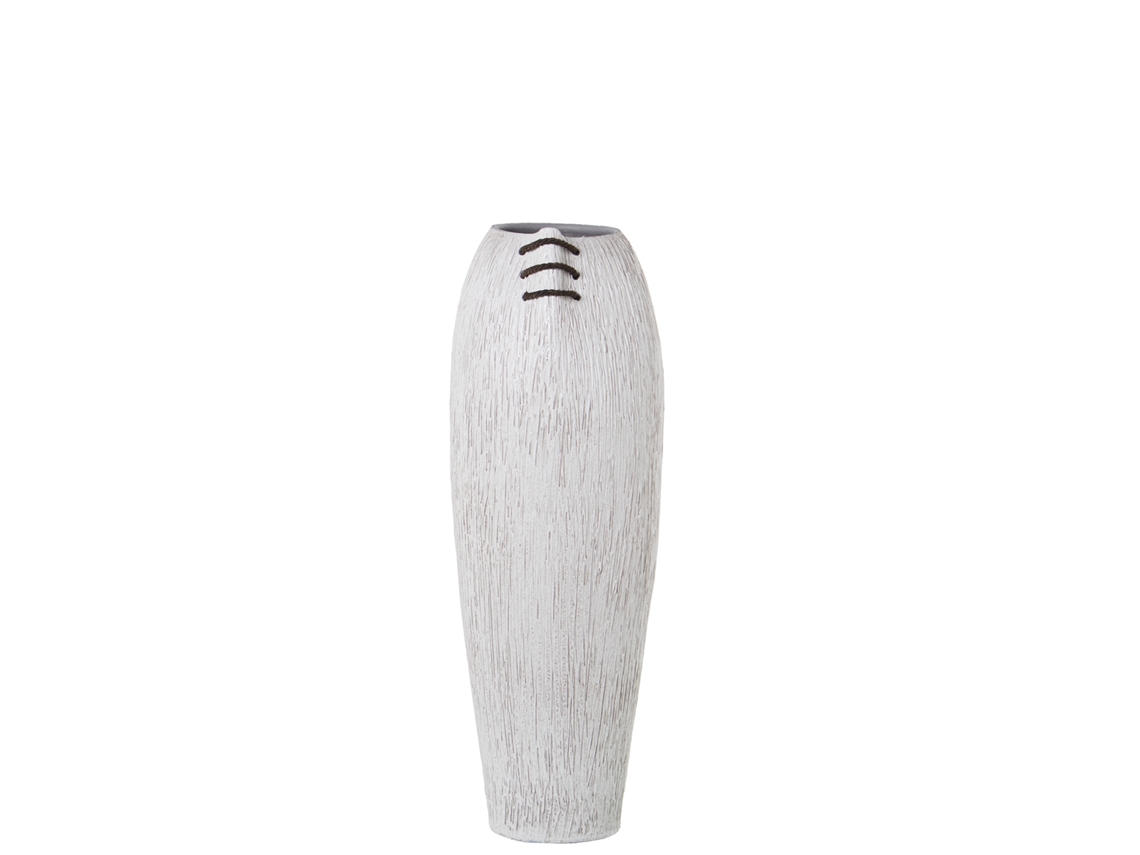 Vaso Listrado Branco e Marrom
