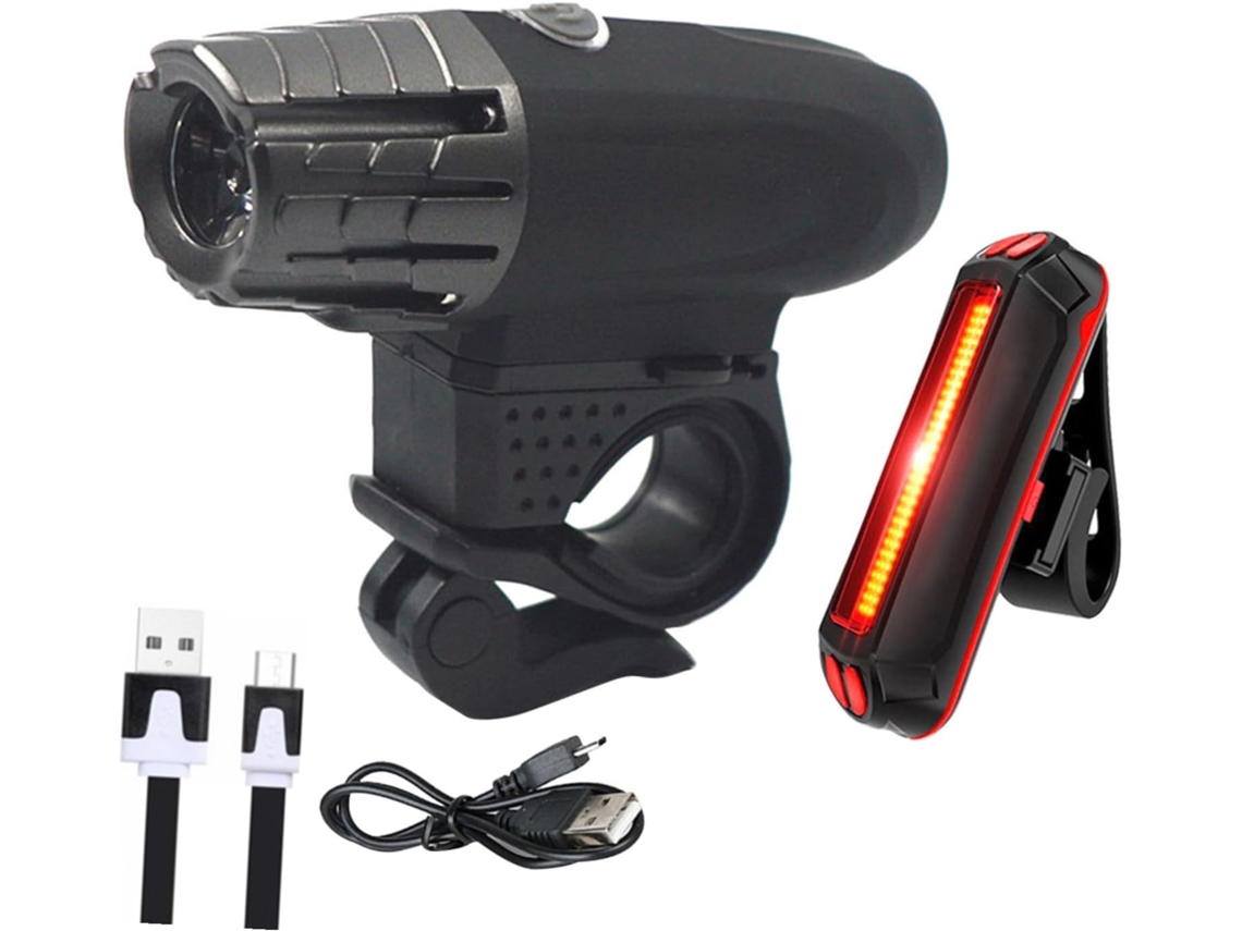 Conjunto De Luzes Bicicleta Recarregáveis Via Usb Para Bicicletas