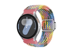 Bracelete Para Samsung Galaxy Watch 7/6/5/4 - Loop Nylon - Fivela Magnética - Heartbeat Roxo