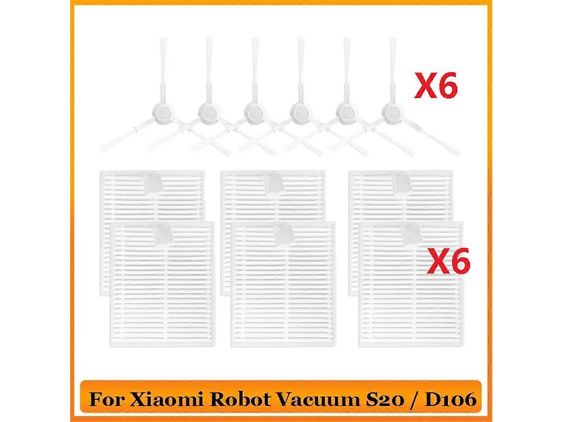 Peças de reposição compatíveis com aspirador de pó robô S20/D106, acessórios, filtro de escova lateral, acessórios para eletrodomésticos Slowmoose