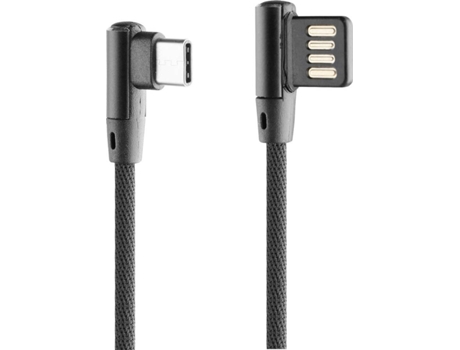 Cabo MUVIT L 3A (USB - USB-C - 1.2m - Preto) — USB - USB-C | 1.2 m
