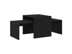 Conjunto 1 Mesas Encaixáveis Vidaxl Preto Derivados De Madeira (100 X 48 X 40 Cm)