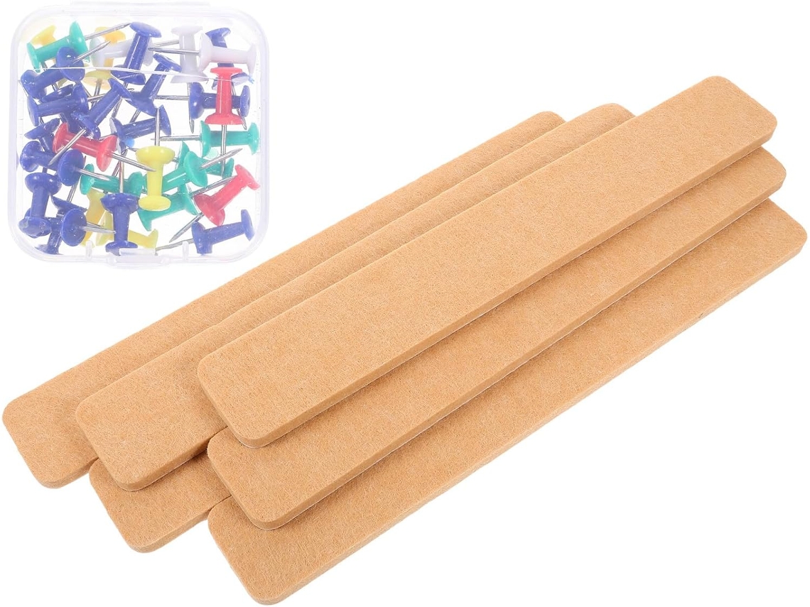 6 Tiras De Feltro Amarelo, Resistentes E Fáceis De Fixar Com Alfinetes Para Murais Parede, Ideais Para Escritórios Ou