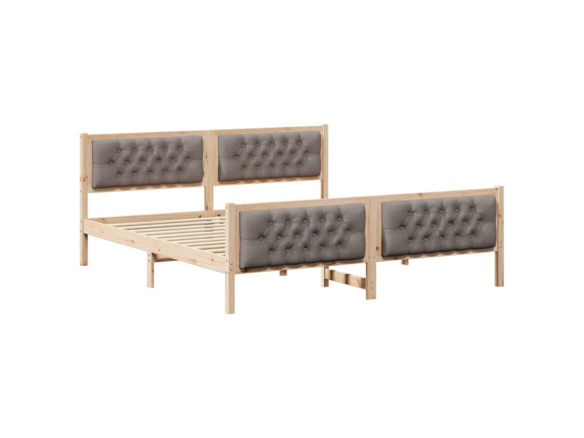 Conjunto 1 Cama Moderna Vidaxl Castanho Madeira De Pinho Maciça (180 X 200 Cm)