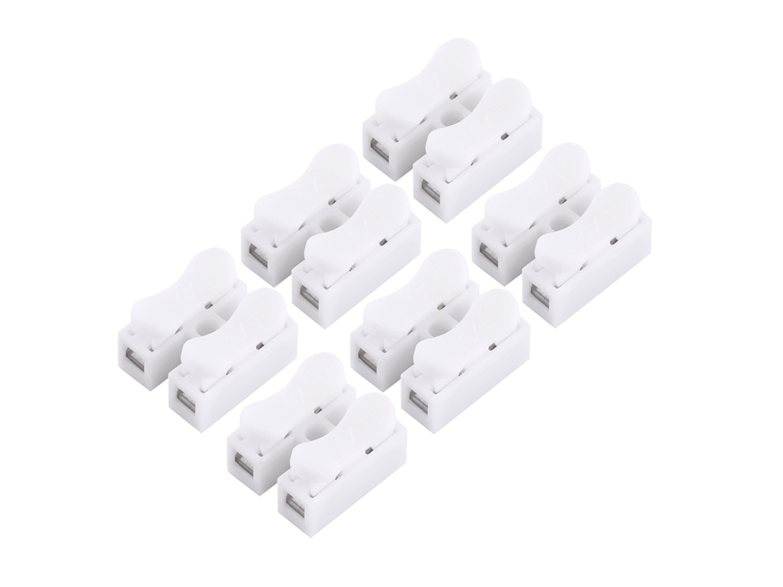 Conector Rápido Fio 2 Pinos 5a 100pcs Branco