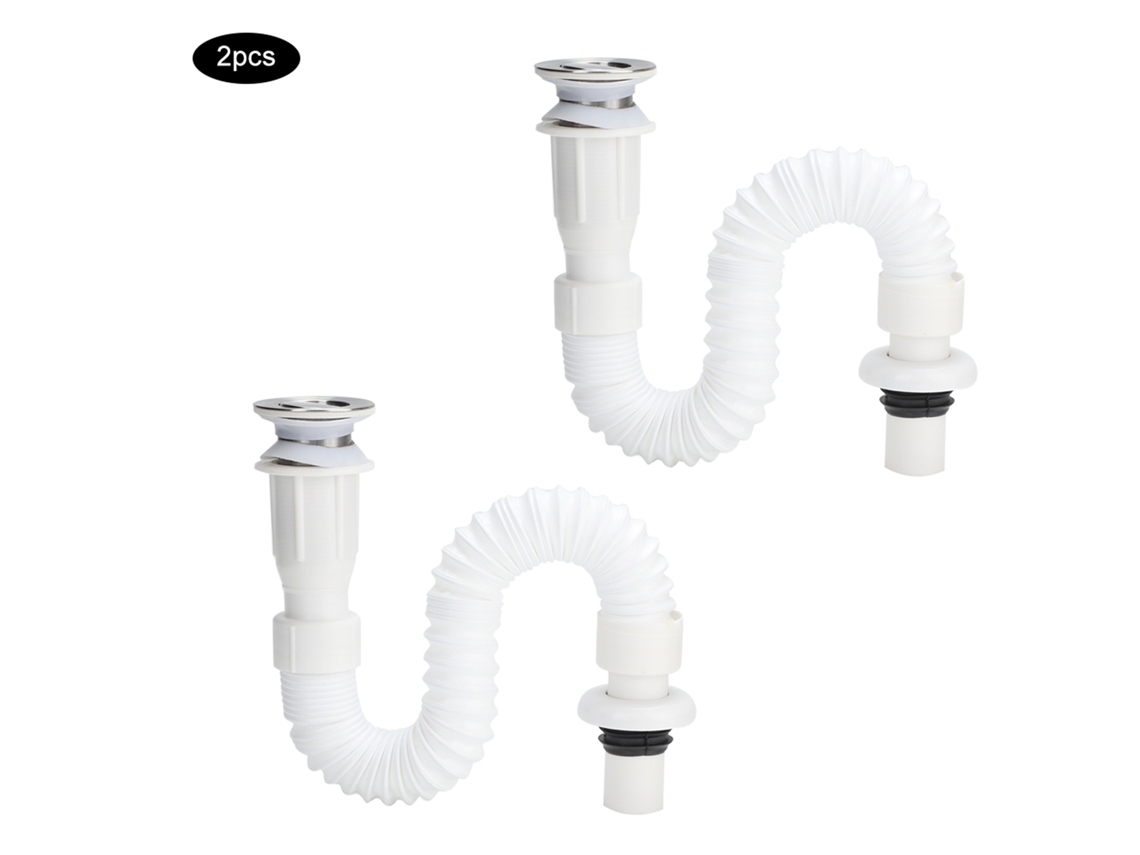 2pcs mangueira de esgoto flexível, inox e PP | S/MARCA