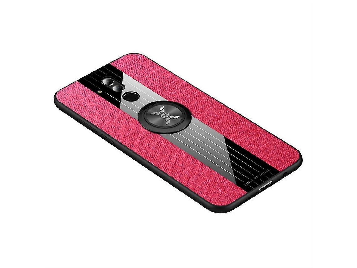 Capa Protetora De Tpu À Prova De Choque Com Textura De Tecido Costurado Xinli Com Suporte De Anel Para Huawei Mate 20 Lite / Maimang 7