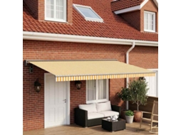 Vidaxl Tecido De Substituição Para Toldo Amarelo E Branco 500 × 300 Cm