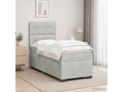 Vidaxl Cama Box Spring Com Colchão Cinzento-claro 90 X 190 Cm Veludo