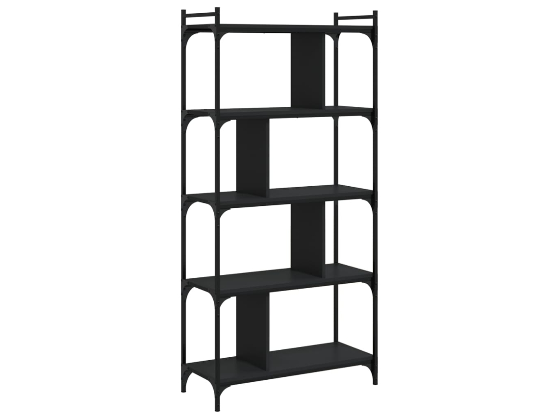 Prateleira C/ 5 Prateleiras Derivados de Madeira Preto MAISON EXCLUSIVE (76x32x158 cm)