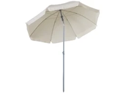 Guarda sol de Praia com Diâmetro de Ø202 Cm, Teto Inclinável, Mastro Removível e Estaca na Base, para Jardim, Bege.