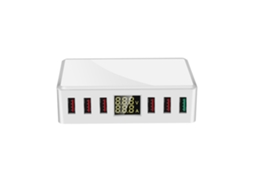 Carregador Rápido Usb Inteligente Wlx-t9+ Com 6 Portas Qc 3.0, Tela Lcd E Plugue Eua 100-240v