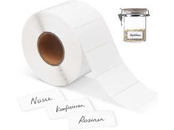 Kit de 1000 Etiquetas Adhesivas Blancas 6x3 Cm para Oficina, Cocina Y Almacenamiento
