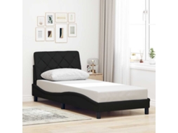 Vidaxl Estrutura De Cama Sem Colchão 80x200 Cm Tecido Preto