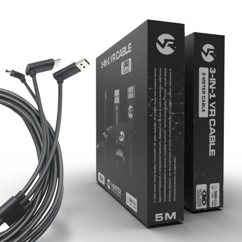 Cabo 3 em 1 para HTC Vive Vortexvr VORTEX VR