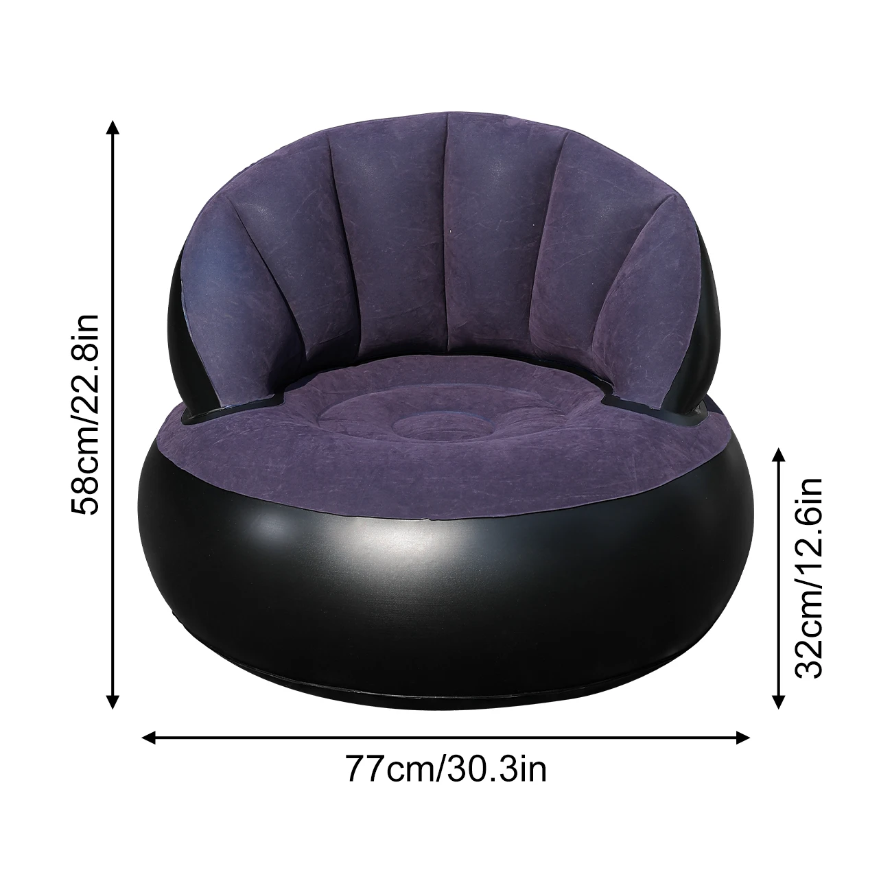 (roxo) Um Sofá Inflável De Pvc Espesso, Com Design Ergonômico.