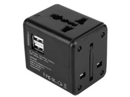 Laxiscreed Adaptador De Viagem Universal Com Dobre Usb, Tensão Compatível Com Portugal