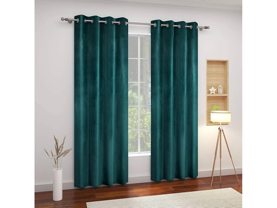 Cortina Blackout Térmica, Alças Superiores, Privacidade, 140 X 270 Cm, Verde