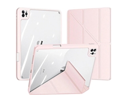 Capa Crystal Folio Origami para Ipad 10.9 Air 5 2022 Rosa