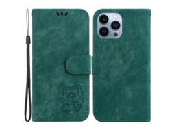 Capa Para Iphone 14 Pro Max Pele Sintética Verde
