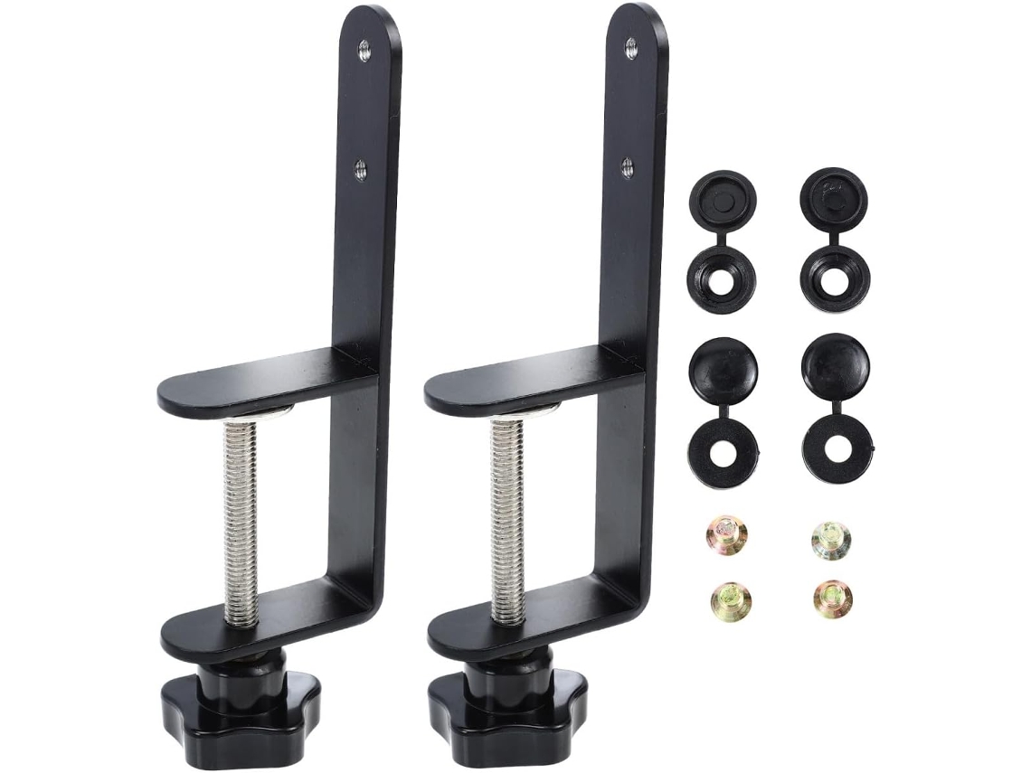 Acessório Instalação Segura De Placas Metálicas Perfuradas, Preto, Com Clipe De Suporte E Gancho Espaços