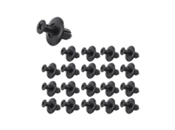 20 Rebites Plásticos Pretos para Fixação em Painéis Furo de 8mm (clipes de Expansão)