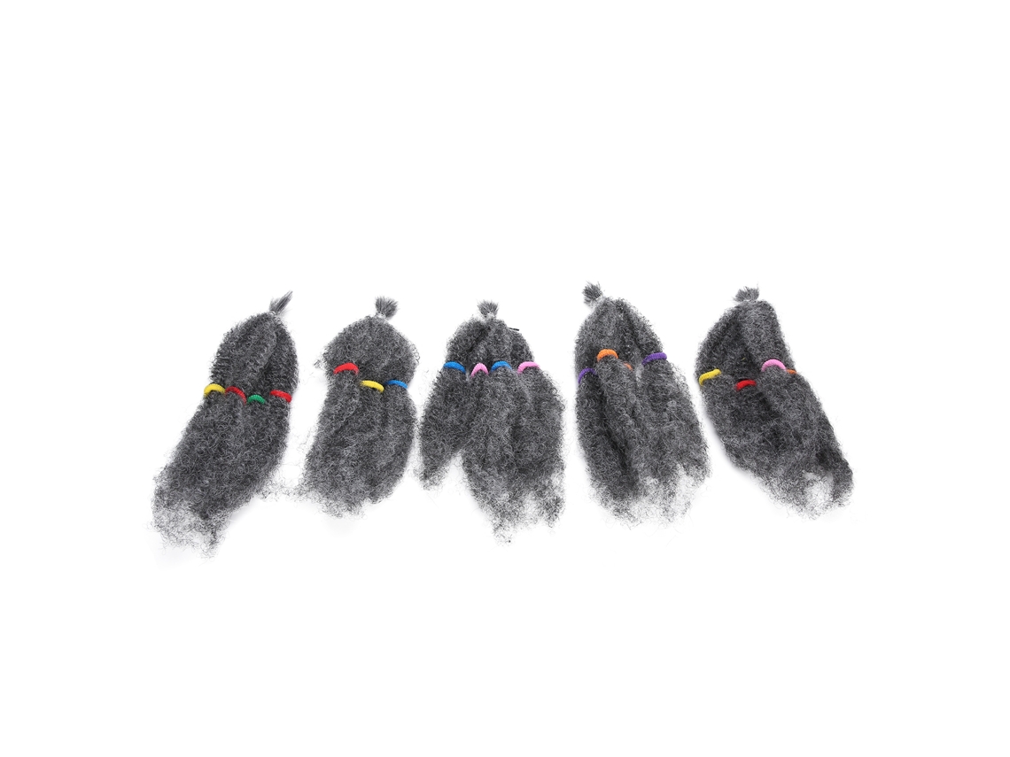 Paquetes De Pelo De Ganchillo Rizado Gris Fashion, 32cm, Material Sintético De Alta Calidad, Sin Olor Ni Enredos