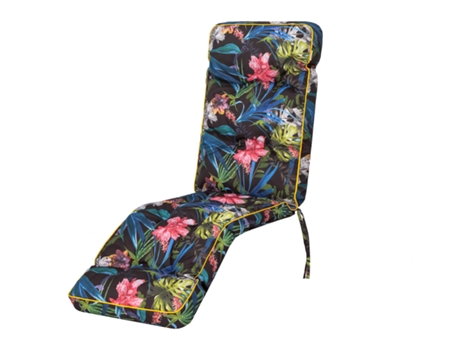 Almofada Extensível para Cadeira de Jardim com Encosto Alto Almofada de Cadeira Fácil de Instalar 160X50X8 Cm Folhas Coloridas SALES CORE