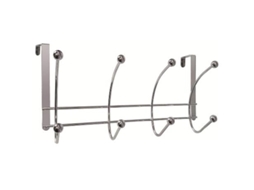 Percha sobrepuerta 4 ganchos cromado