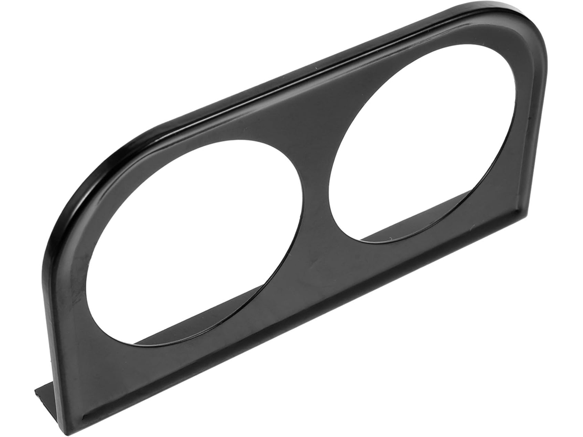 Suporte Para Manômetro Automotivo De 52 Mm Com Furo Duplo Em Metal Preto