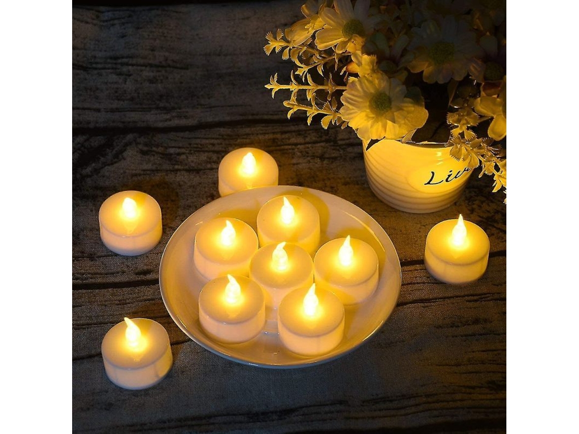 12 Velas Led Sem Chama Para Casamentos Aniversários Festas Lar