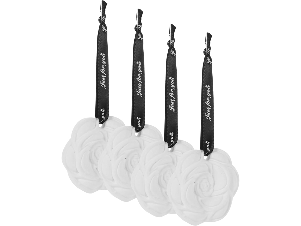 Conjunto De 4 Fatias De Gesso Perfumadas Com Aroma De Flores Brancas Para Ambientador.