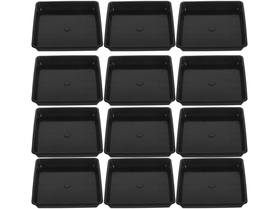 Pratos Quadrados para Vasos de Flores, Práticos para Limpeza de Superfícies, Feitos de Plástico, 12 Unidades, para CHABERLU
