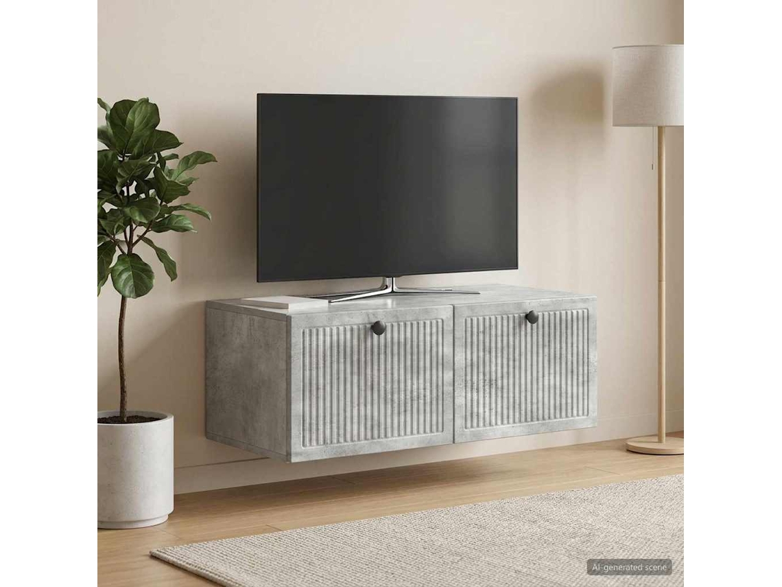 Vidaxl Gabinete De Tv De Parede Cinzento Cimento 78,5 X 41 X 30 Cm