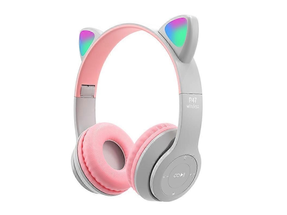 2026 auriculares Bluetooth Sem Fio Dobráveis com Orelhas de Gato Led, Som Premium e Modo com Fio para Crianças e Adolescentes