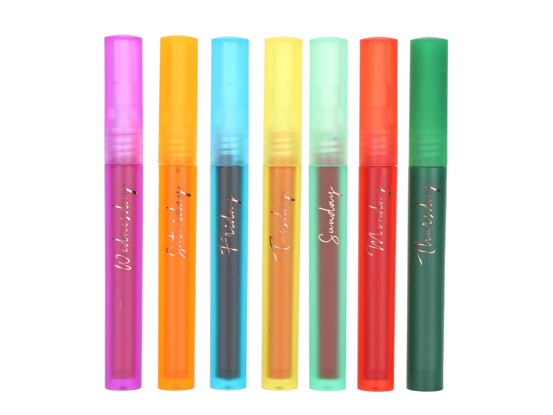 Brillo Labial Mate De Longa Duração Impermeável Lipstick Líquido Pigmentado Ferramenta De Maquiagem 1.6g X 7pcs