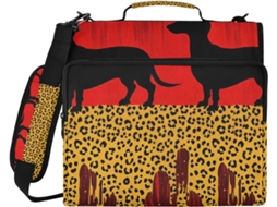 Organizador de massas Brilhante Dachshund com 3 argolas e alça Ombro, multibolsas para massas, escola e mesa.