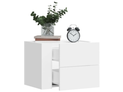 Vidaxl Mesa De Cabeceira De Parede 45x30x35 Cm Branco