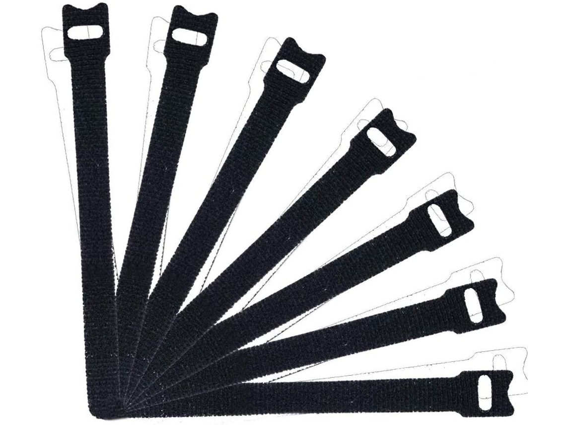 Abraçadeiras De Velcro Para Cabos, Pacote Com 100 Unidades, Pretas