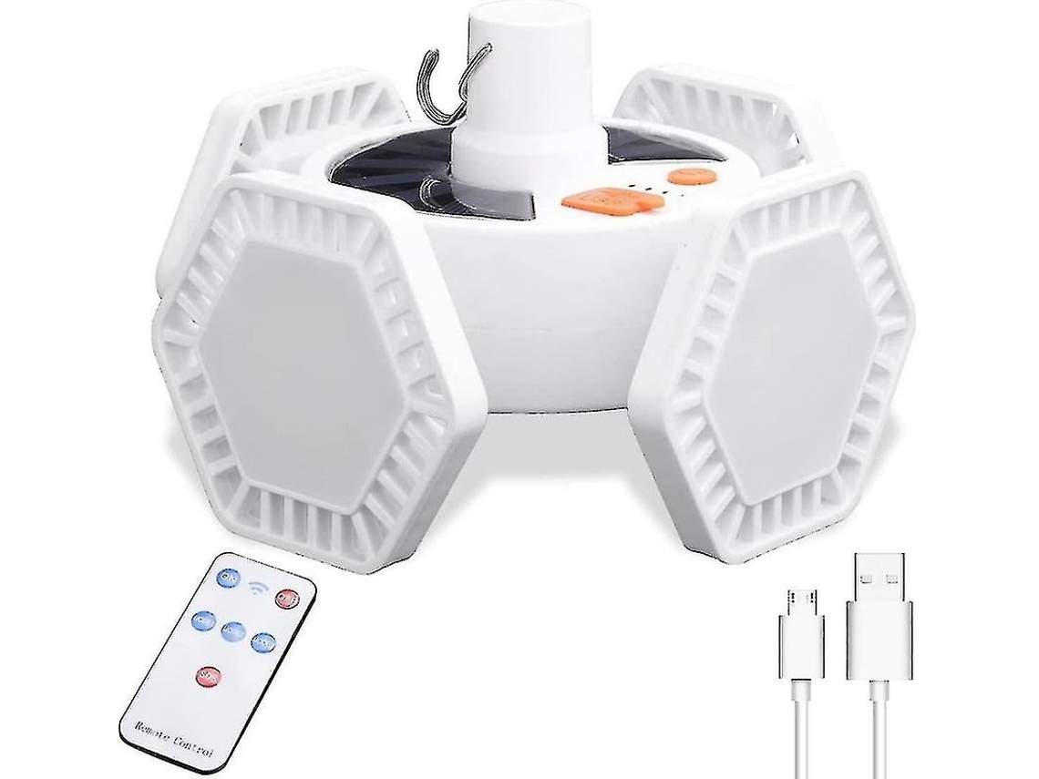 Luz Solar De Acampamento Com 169 Leds, Recarregável Por Usb, Luz Solar Para Áreas Externas Com Controle Remoto E Carregador Portátil. Olysi Shop