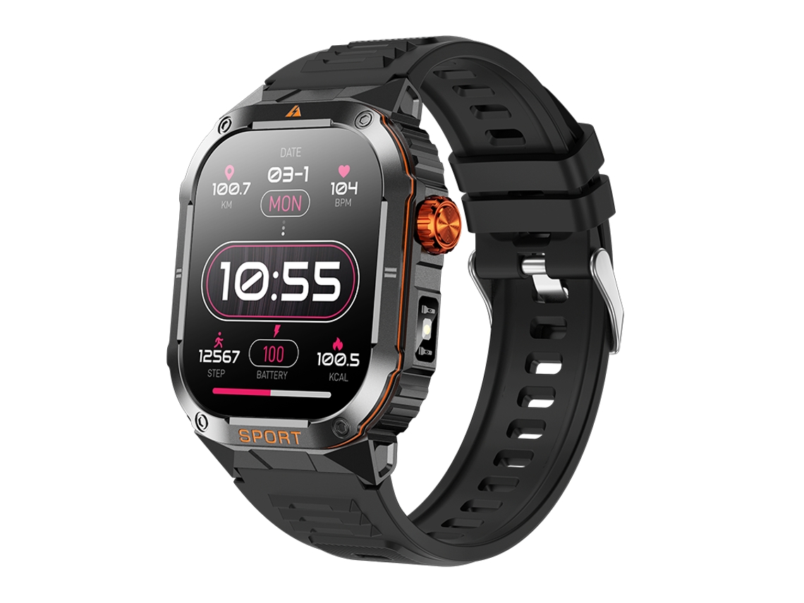 Smartwatch D16 Bluetooth 5.3 Com Rastreador De Condicionamento Físico, Frequência Cardíaca, Spo₂, Sono E Suporte Multilíngue (preto)