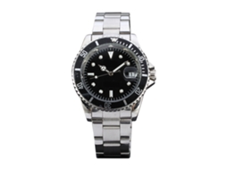 Relógio de negócios masculino automático Winner em aço inoxidável com pulseira de aço inoxidável.